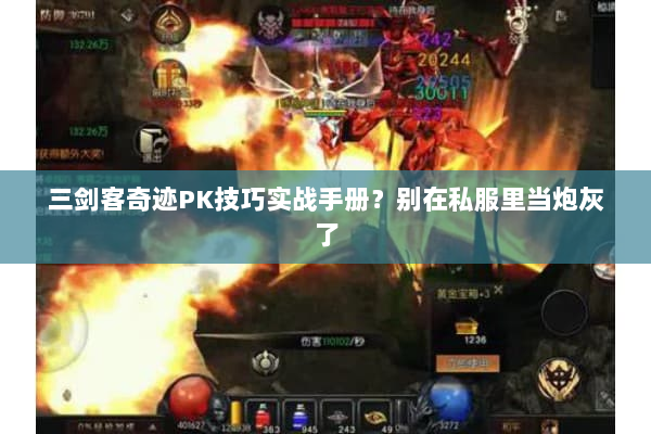 三剑客奇迹PK技巧实战手册?别在私服里当炮灰了 三剑客奇迹PK技巧实战手册?别在私服里当炮灰了