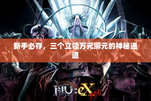 新手必存，三个立领万元绑元的神秘通道