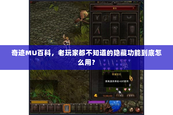 奇迹MU百科，老玩家都不知道的隐藏功能到底怎么用？