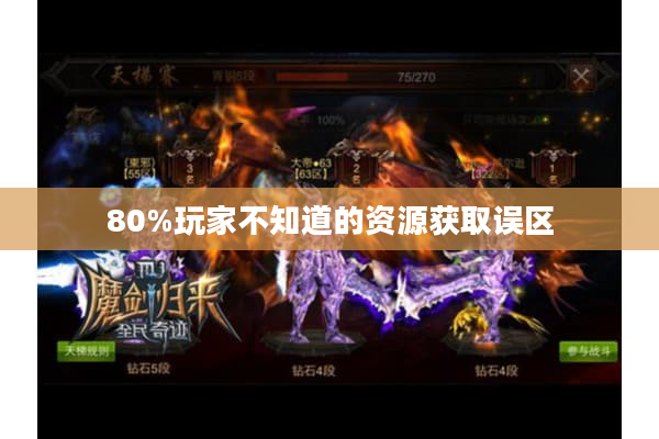 80%玩家不知道的资源获取误区 80%玩家不知道的资源获取误区