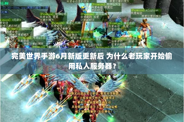 完美世界手游6月新版更新后 为什么老玩家开始偷用私人服务器？