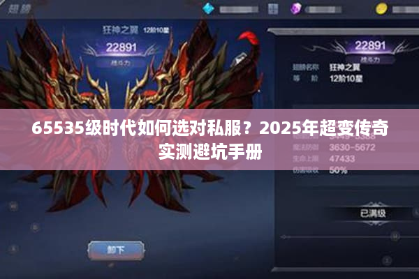 65535级时代如何选对私服？2025年超变传奇实测避坑手册