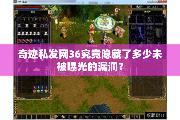 奇迹私发网36究竟隐藏了多少未被曝光的漏洞？