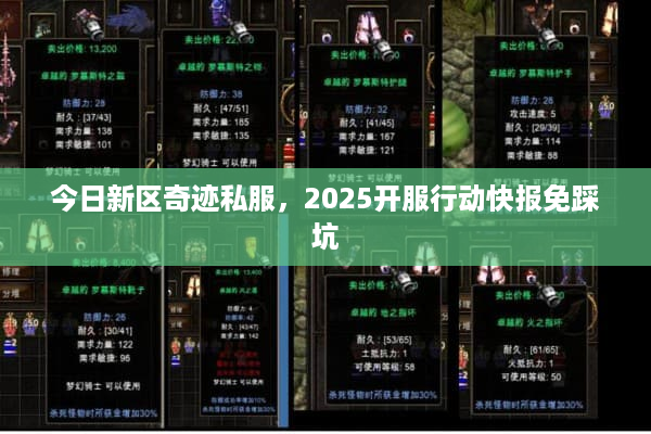 今日新区奇迹私服，2025开服行动快报免踩坑