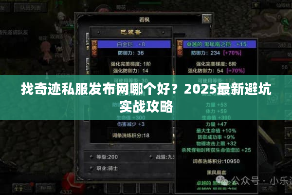 找奇迹私服发布网哪个好?2025最新避坑实战攻略 找奇迹私服发布网哪个好?2025最新避坑实战攻略
