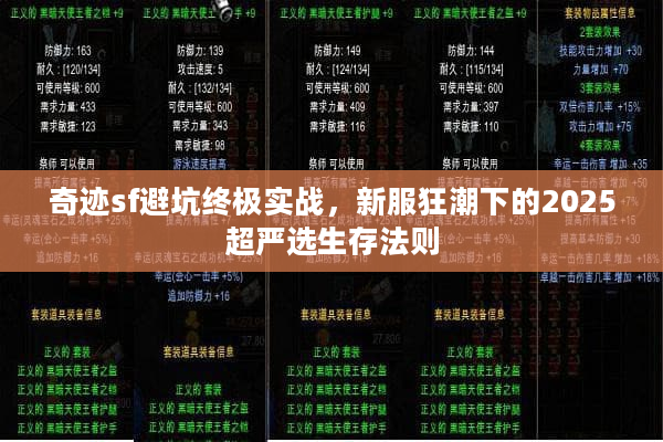 奇迹sf避坑终极实战,新服狂潮下的2025超严选生存法则 奇迹sf避坑终极实战,新服狂潮下的2025超严选生存法则
