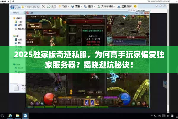 2025独家版奇迹私服，为何高手玩家偏爱独家服务器？揭晓避坑秘诀！